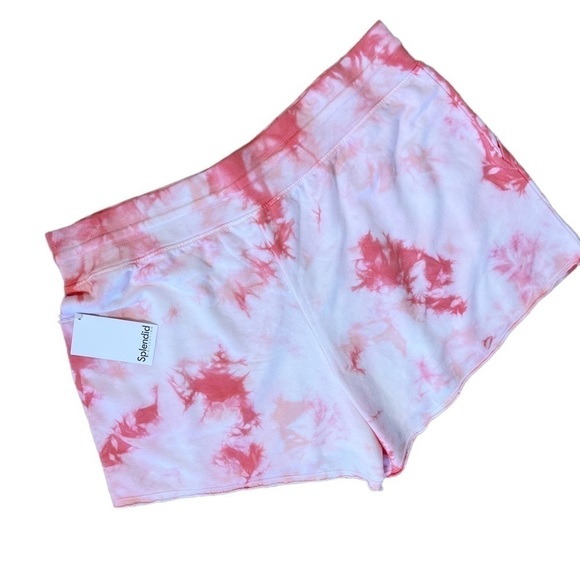 SPLENDID NWT Burst Tie Dye High Waisted Drawstring Shorts Size XL in Pink - Picture 11 of 14